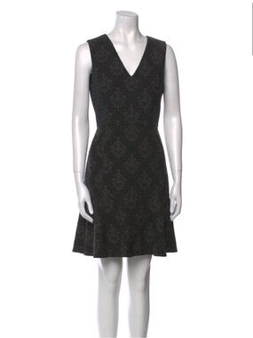 Kobi Halperin V-Neck Black Patterned Dress